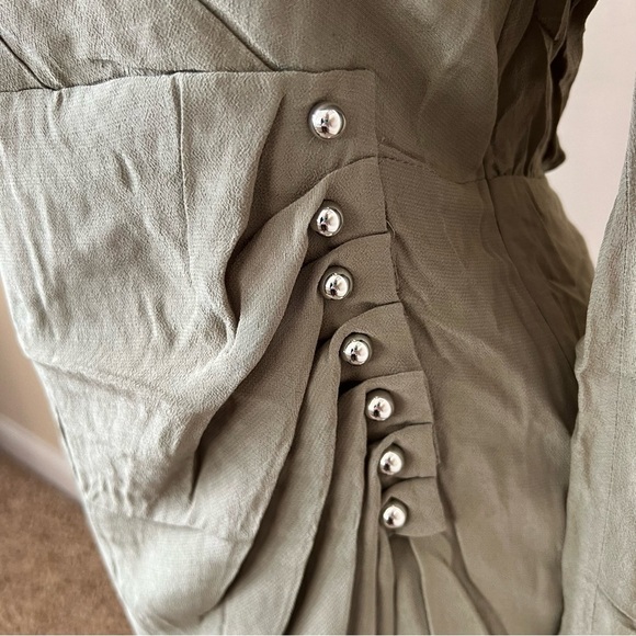 New! Jonathan Simkhai Leilani dress olivine green nwt 17491 - Picture 7 of 12